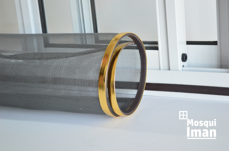 MOSQUI IMAN BORDES DE CUERO GOLD EFECTO METALIZADO